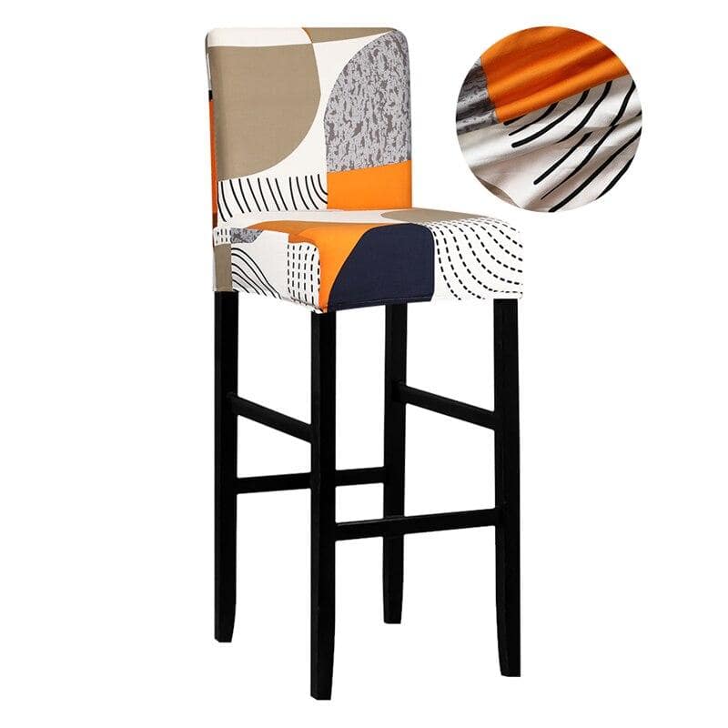 Funda Taburete Bar Blanco, Beige Y Naranja