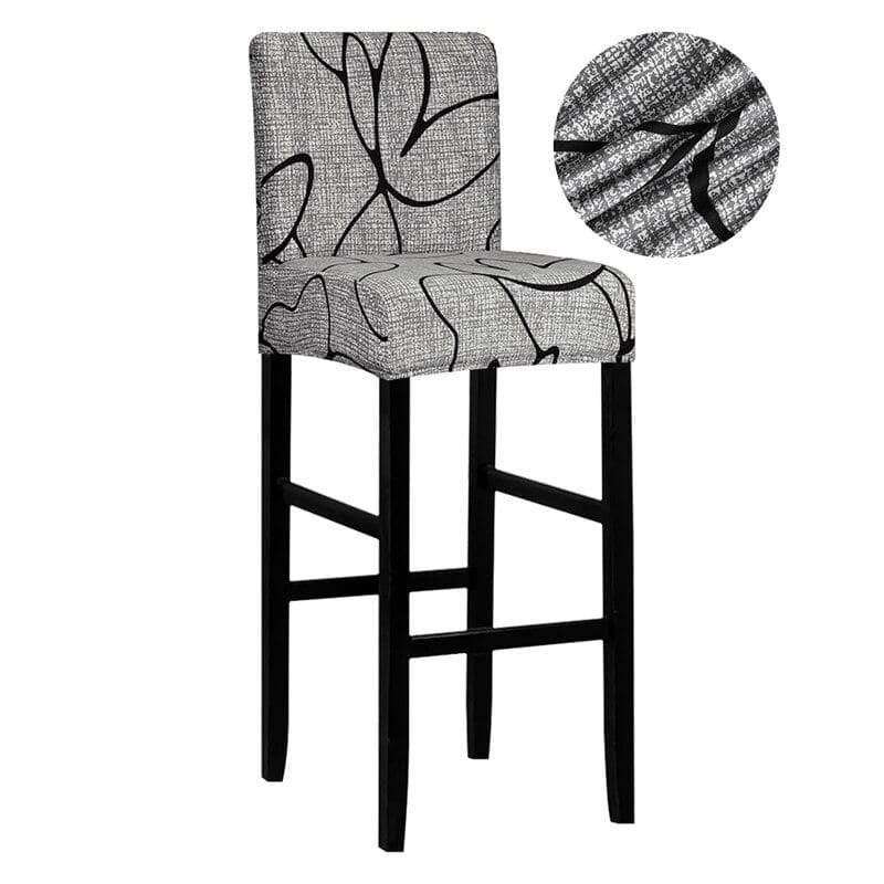 Funda Taburete Bar Gris Motivos Negros