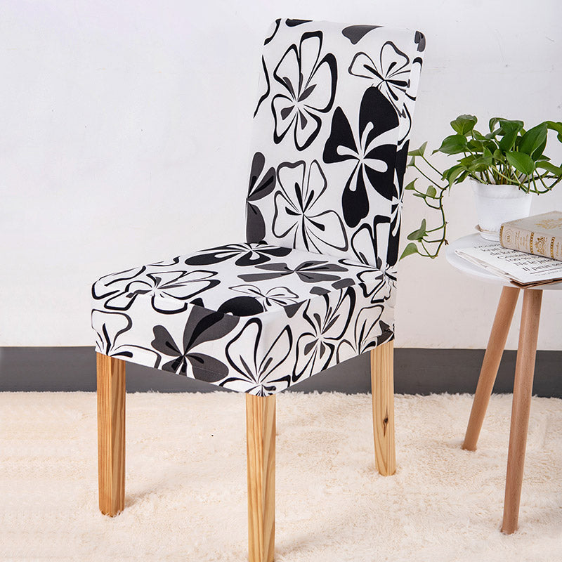 Funda Silla Floral (Blanco-Negro)