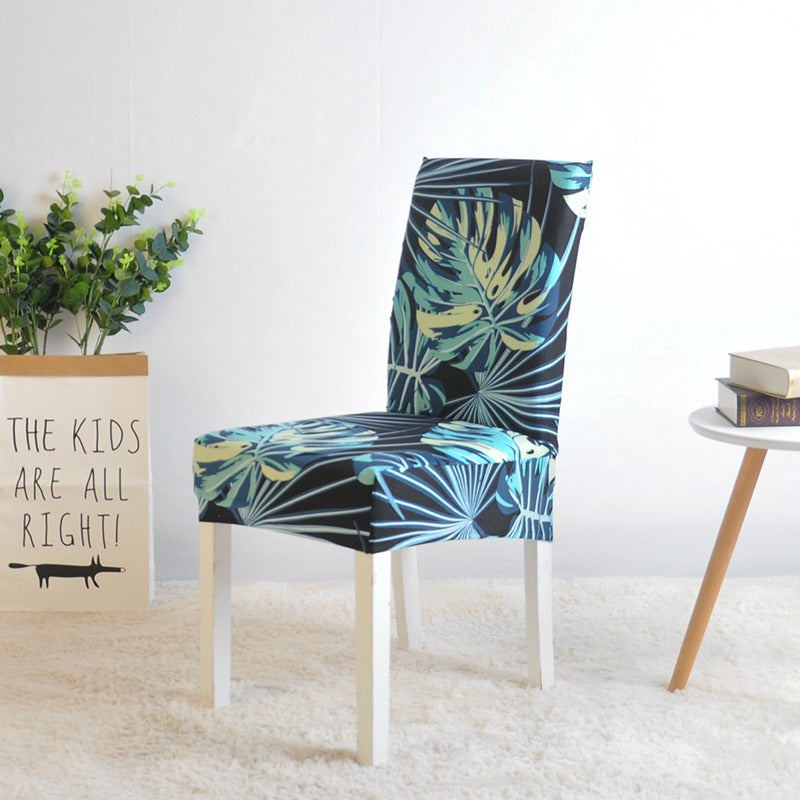 Funda Para Silla Floral (Azul Marino)