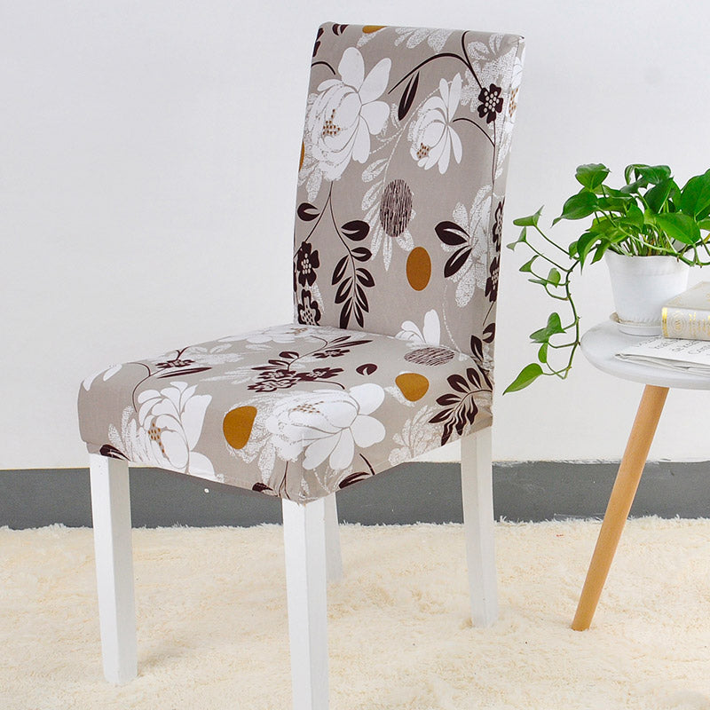 Funda Para Silla Floral (Gris)