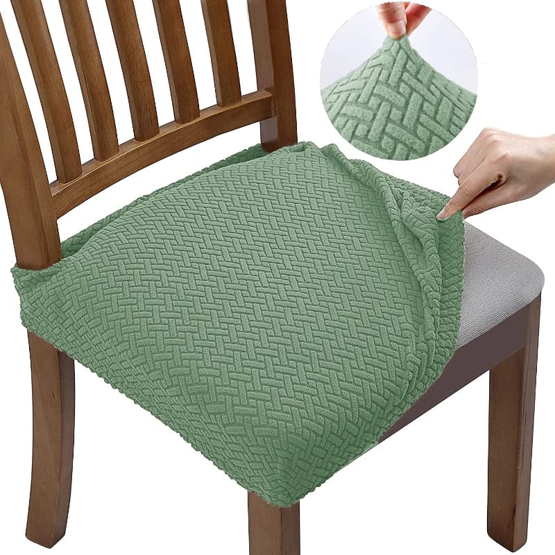 Funda Asiento Silla Jacquard Verde Almendra