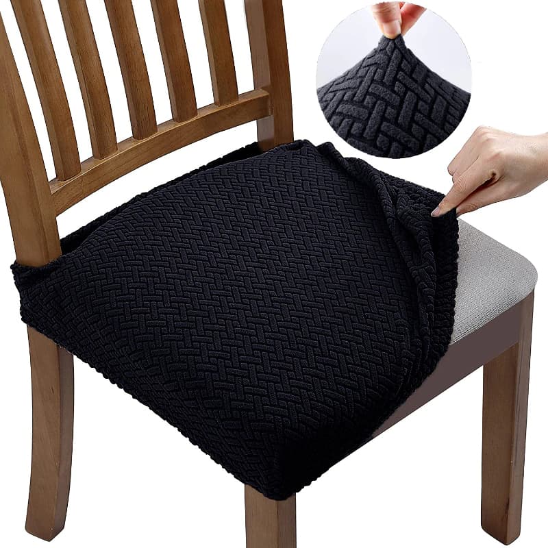 Funda De Asiento De Silla Jacquard Negra