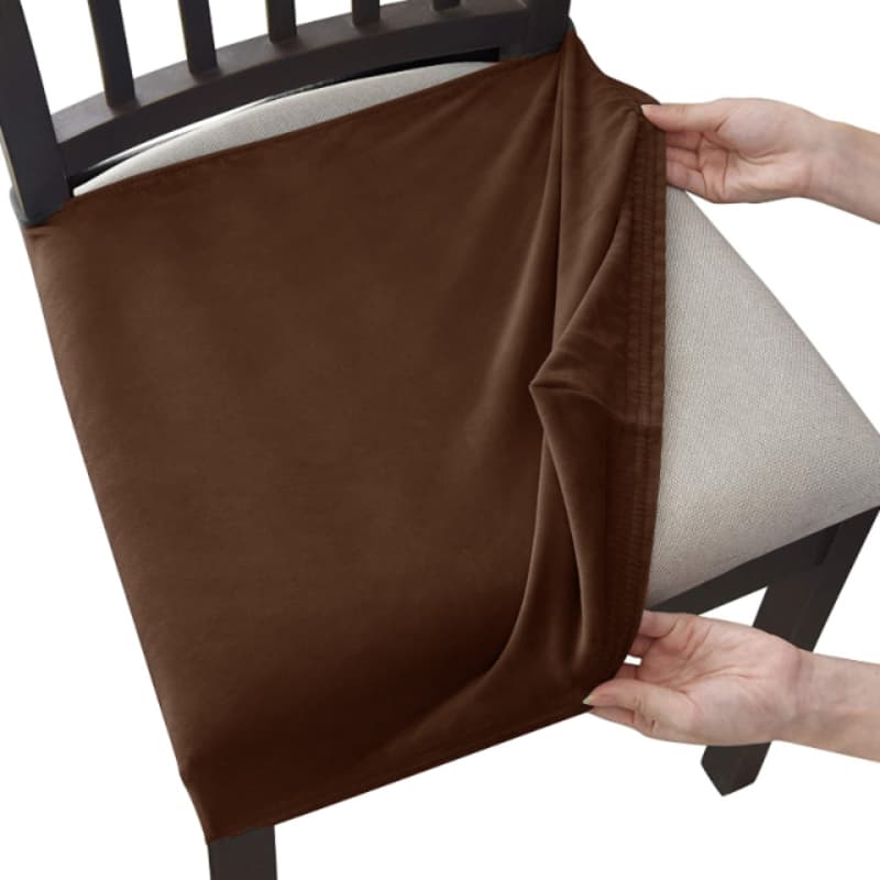 Funda De Asiento Para Silla De Terciopelo Chocolate