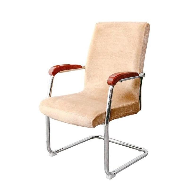 Funda Para Silla De Oficina De Terciopelo Beige Oscuro