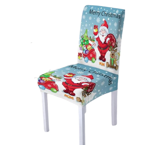 Funda Para Silla Feliz Navidad Azul Cielo