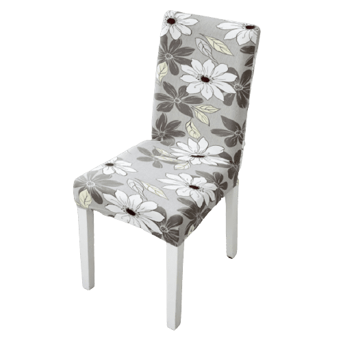 Funda Para Silla Floral Gris