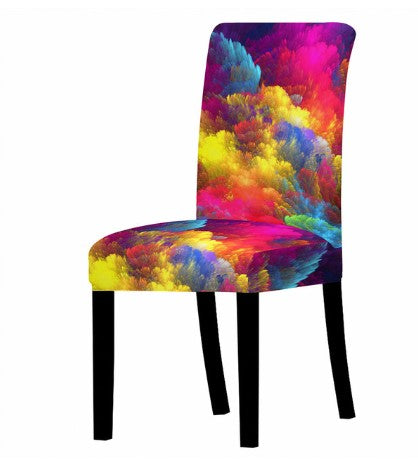 Funda De Silla Jaspeada De Colores Rosa