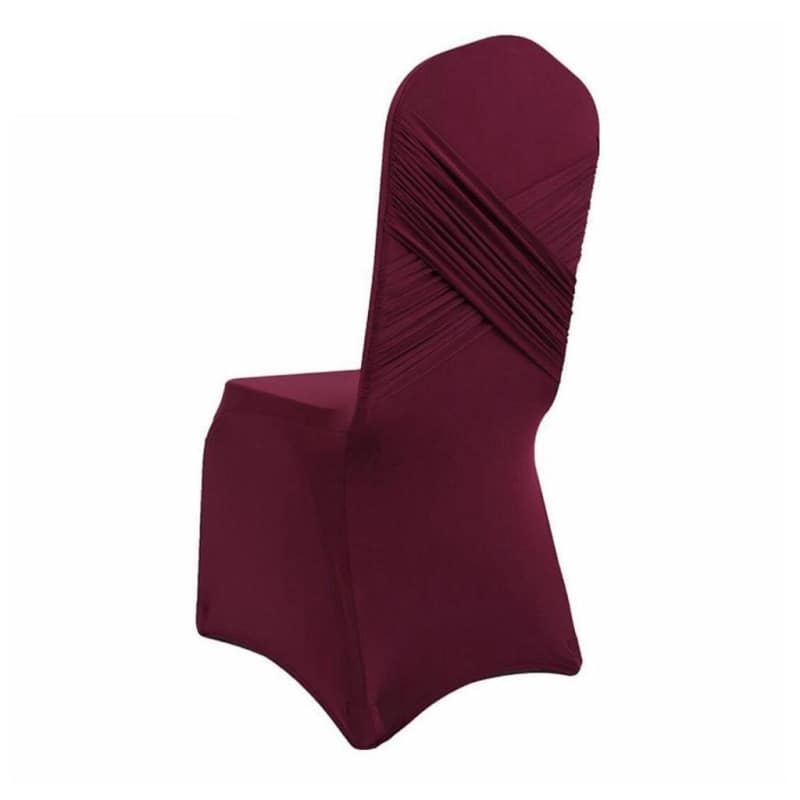 Funda Para Silla De Boda De Lujo Rojo Burdeos