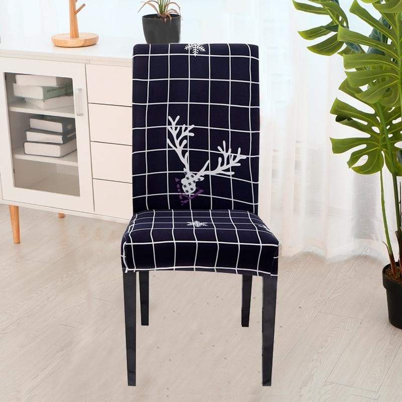 Funda Para Silla Navideña Con Reno Negro