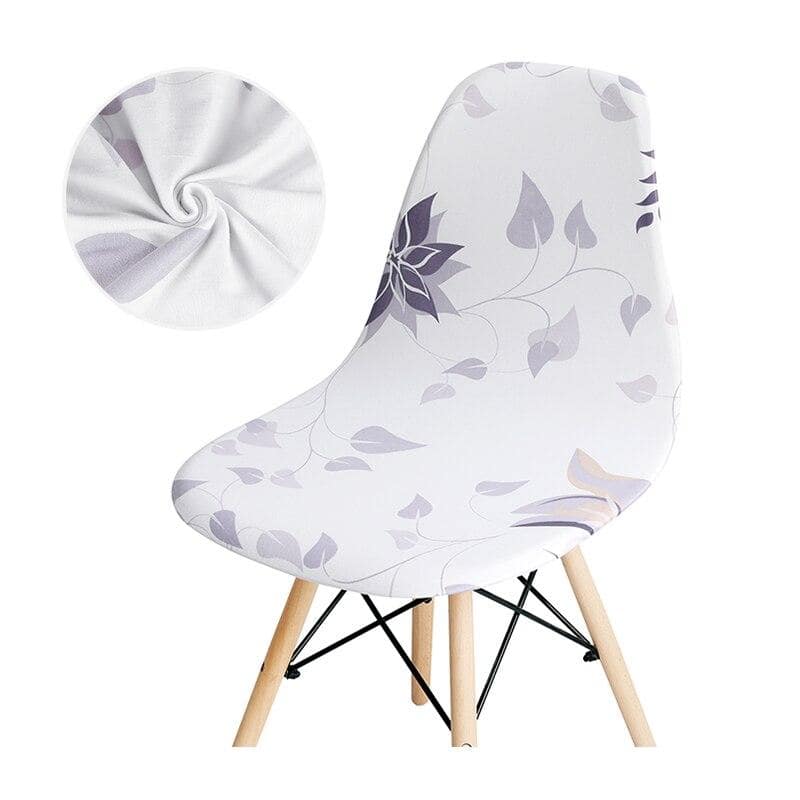 Funda Para Silla Escandinava Blanca Estampada