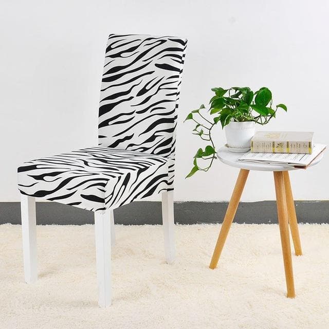Funda Para Silla Con Estampado De Cebra En Blanco Y Negro