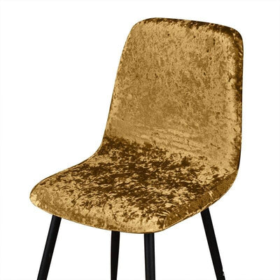 Funda Para Silla Escandinava Terciopelo Dorado