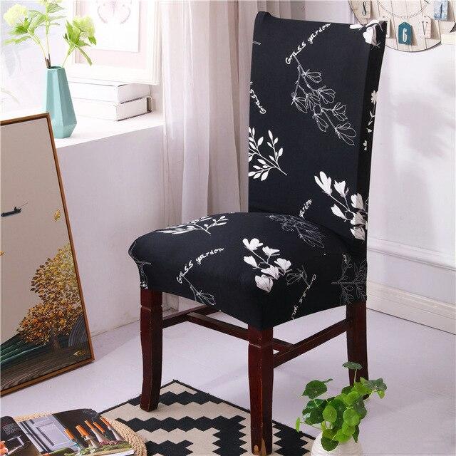 Funda Para Silla Negra Con Flores Blancas