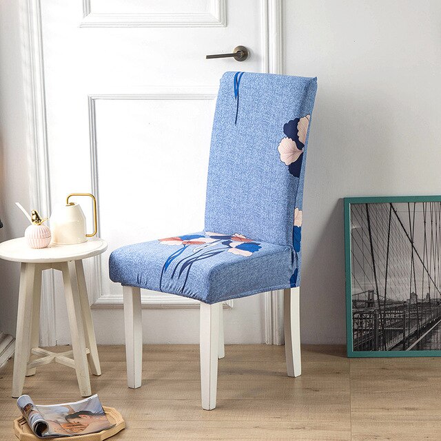 Funda Para Silla Floral Azul Claro