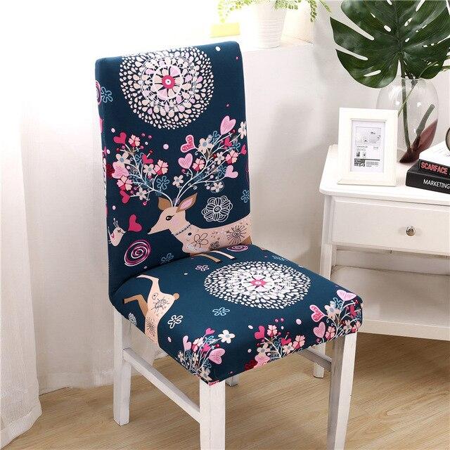 Funda Silla Flor Ciervo Azul