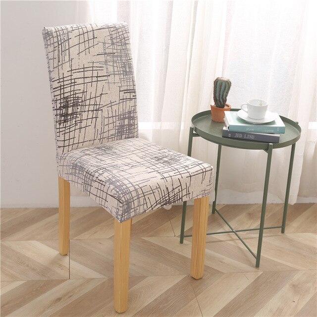Funda Para Silla Beige Con Motivos Grises