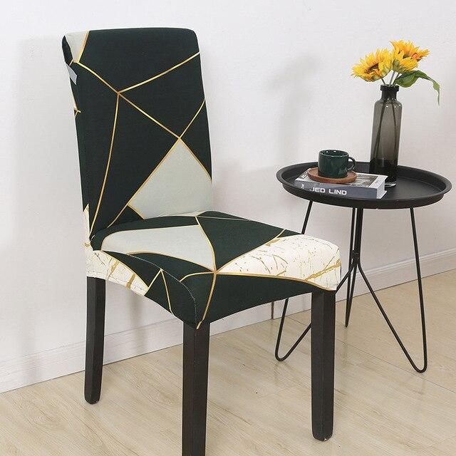 Funda Para Silla Gris Oscuro Y Blanco Con Motivo Dorado Mosaica