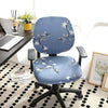 Funda Para Silla De Oficina Azul Con Flores Blancas Oliva