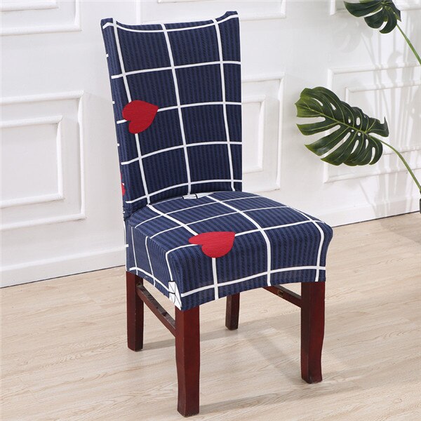 Funda Para Silla Cuadros Azules Y Blancos Y Corazones Rojos