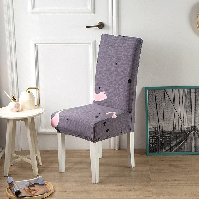 Funda Para Silla Gris Con Estampado De Rosas