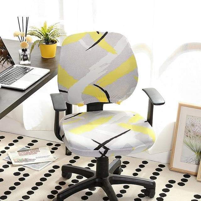 Funda Para Silla De Oficina Gris, Blanco Y Amarillo Roma