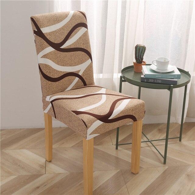 Funda Para Silla Marrón Claro Con Estampado Marrón Y Blanco