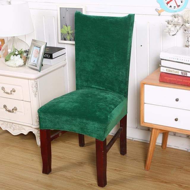 Funda Para Silla De Terciopelo Verde Esmeralda