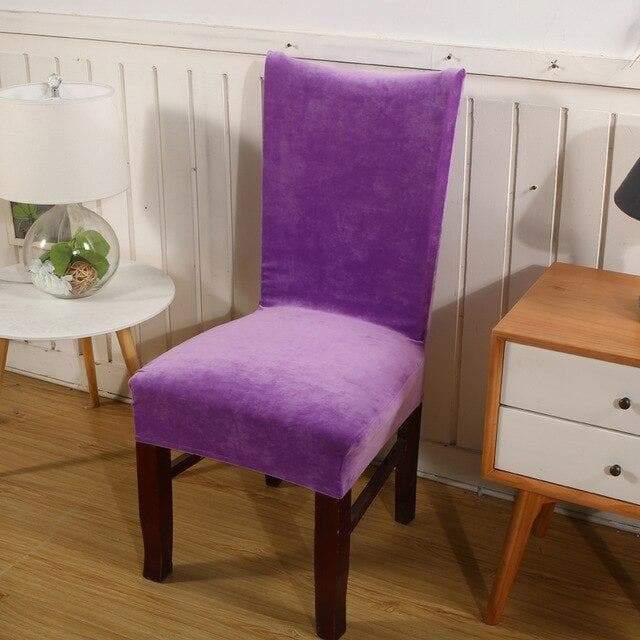 Funda Para Silla De Terciopelo Morado Amatista