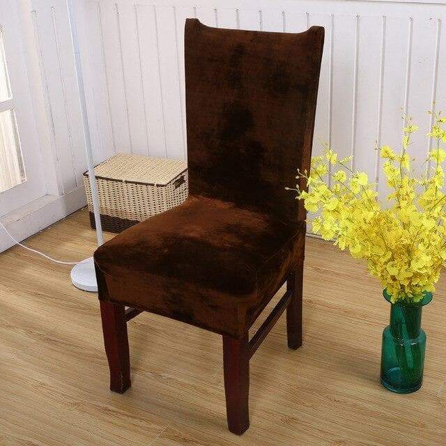 Funda Para Silla De Terciopelo Marrón